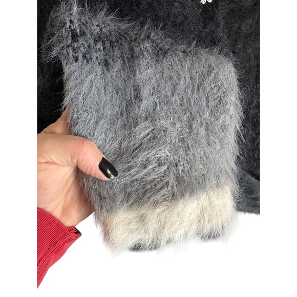 WNTD Apparel Blu Boy Mohair Unisex Cardigan Black Grey-sz Medium - Picture 7 of 13